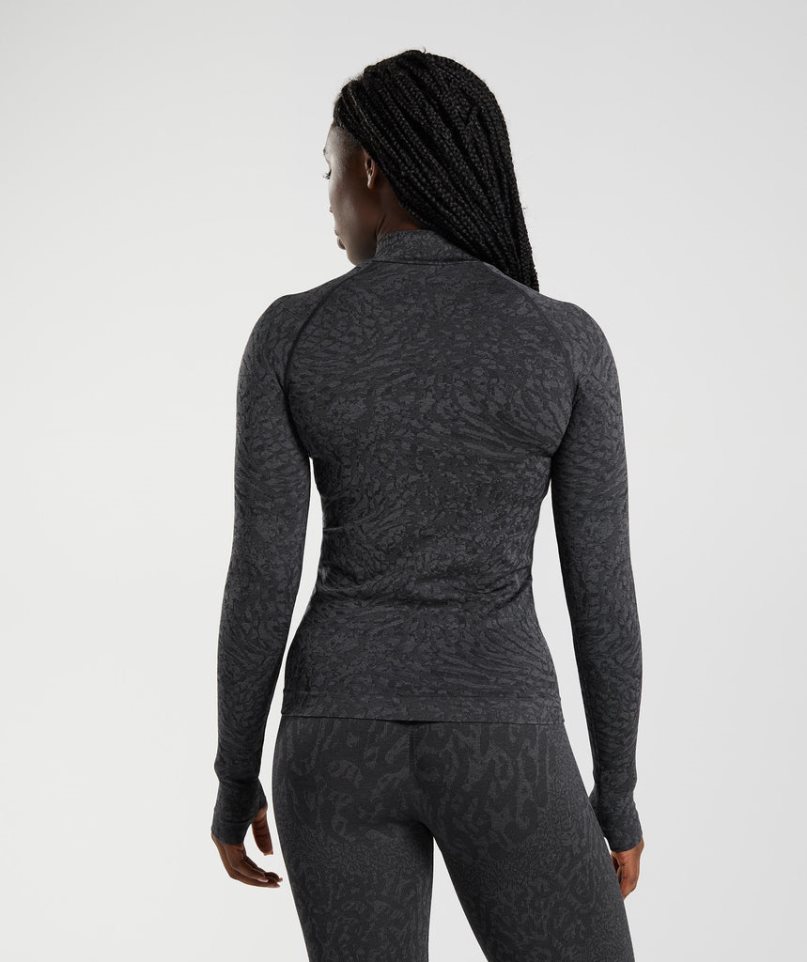 Women's Gymshark Adapt Animal Zip Through Jackets Black | CA D835A0